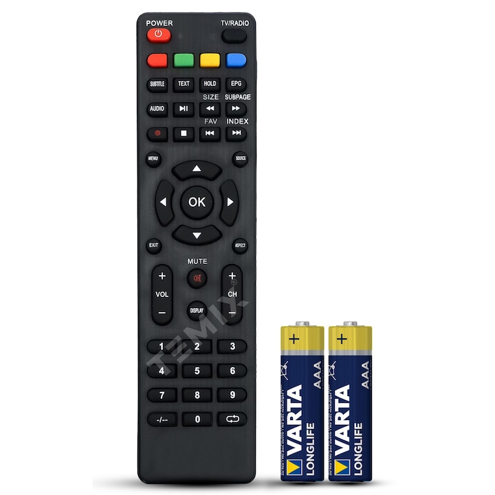 Telecomanda compatibila NEI, 32NE4000, 24NE5000, 28NE5000, 25NE5000, TEMIX®, baterii incluse