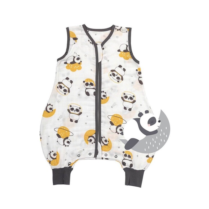 Sac de dormit cu picioruse Bamboo Panda 70 cm 0.5 Tog