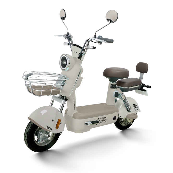 Scuter Electric RDB PARIS, 600W, fara permis, 48V 20Ah, 25km/h, Bej+CIV