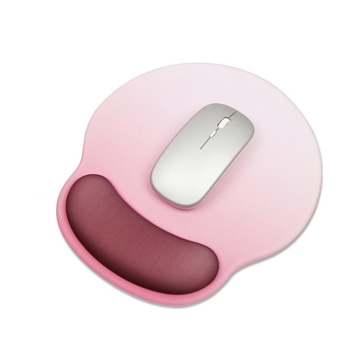 Tampa de Mouse din Silicon ASDIIT® Tampa de Mouse Pentru incheietura Mainii Din Spuma Cu Memorie Anti-Alunecare Migdale Roz