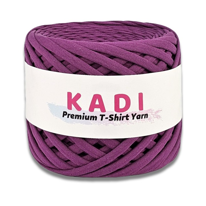 Szalagfonal kötött horgoláshoz és makraméhoz, KaDi Small, 5-7 mm, 110 m, 100% pamut, lila szín
