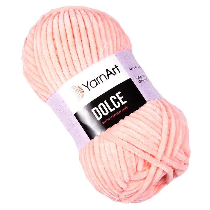 Textilfonal YarnArt Dolce 764, rózsaszín, horgoláshoz és kötéshez, poliészter, 120 m