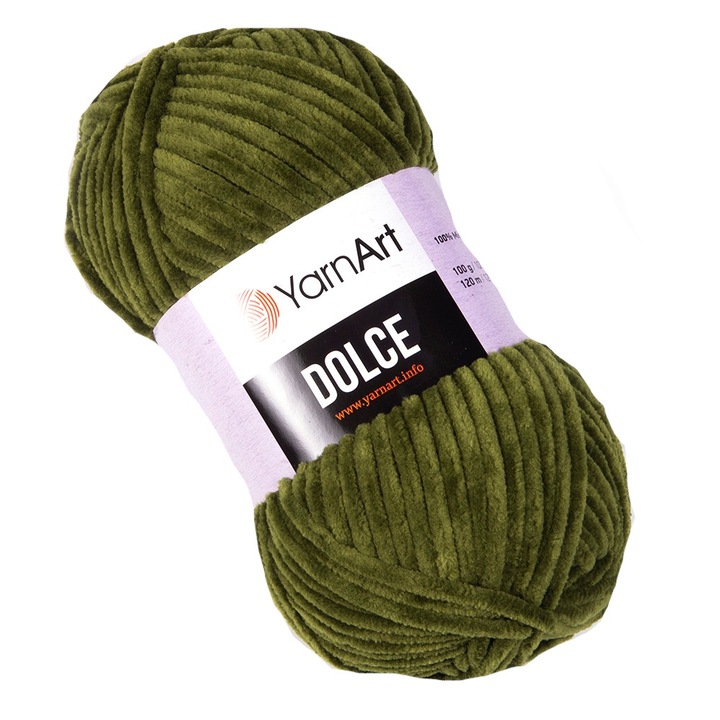 Textilfonal YarnArt Dolce 772, khaki, horgoláshoz és kötéshez, poliészter, 120 m