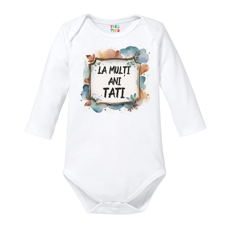 Body maneca lunga ''La multi ani tati'' watercolour