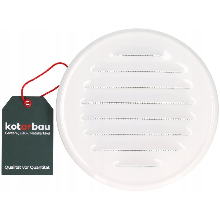 Grila de ventilatie cu plasa, Kotarbau, Metal, Rotund, 150 mm, Alb