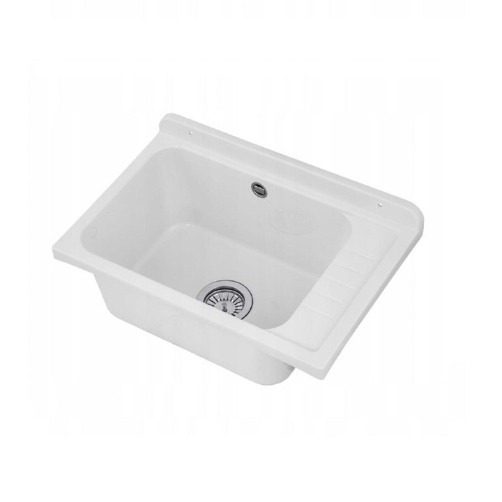 Chiuveta plastic SELVA jgheab spalat exterior gradina garaj atelier alb