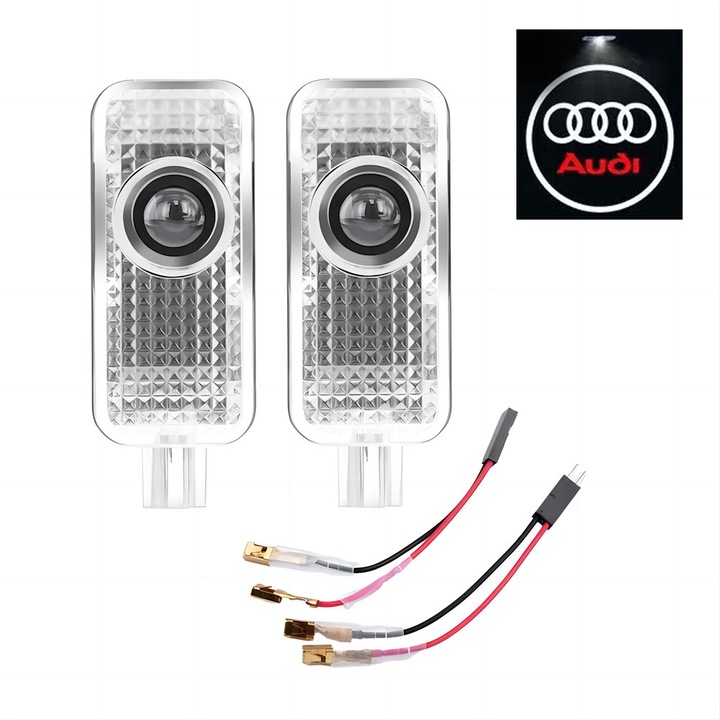 Domax LED Welcome светлини, лого проектор Audi, водоустойчив, комплект от 2 бр., 6.35x6.8x3.05cm