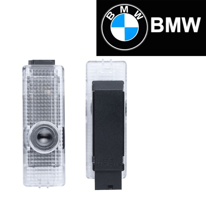 Комплект от 2 LED лампи за врати Domax, проекция на лого BMW, водоустойчиви, прозрачни, 12V