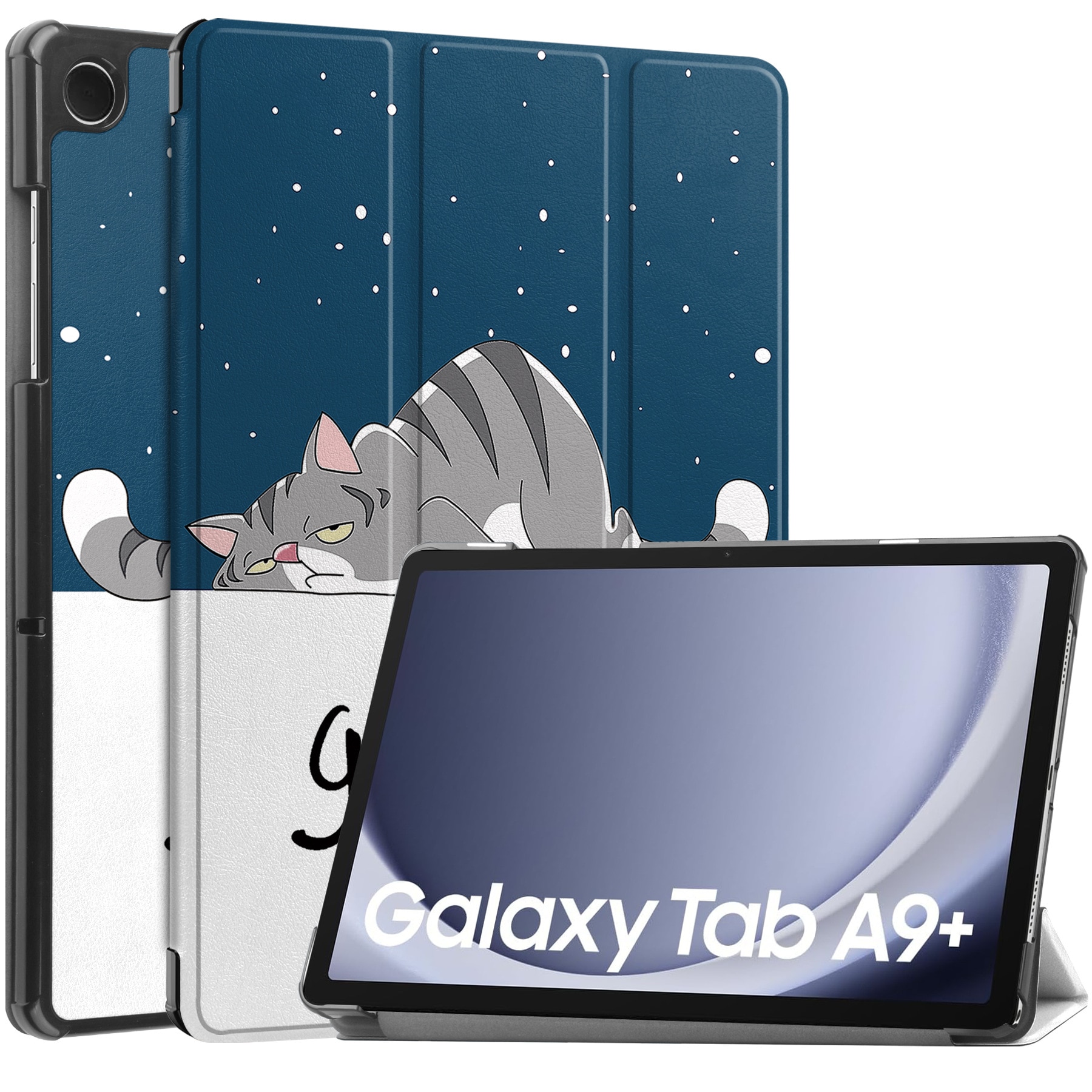 Husa Tablete, Tri-Fold, Stand Reglabil, Inchidere Magnetica, Negru, pentru Samsung Galaxy Tab A9 Plus 11" 2023