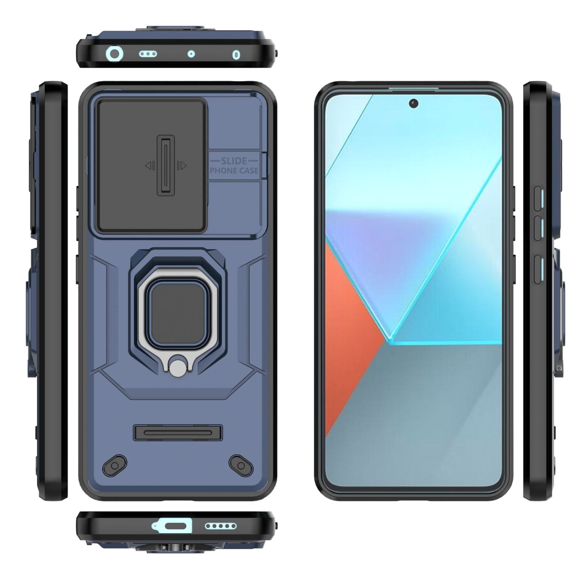 Husa telefon, rezistenta militara, suport magnetic, protectie camera, antiderapanta, pentru Xiaomi Redmi Note 13 Pro 5G