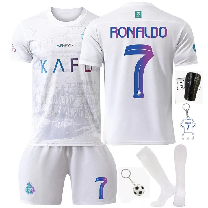 Echipament sportiv copii Saudi Ronaldo, ANUTETOUNI®, Poliester, Alb