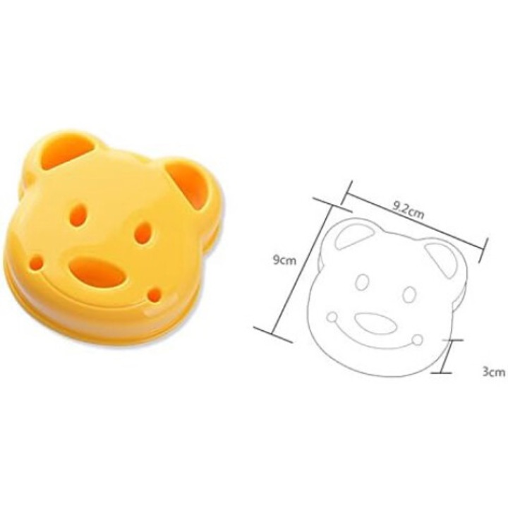 Forma pentru prajituri, silicon, ursulet, galben, 9x8x3cm