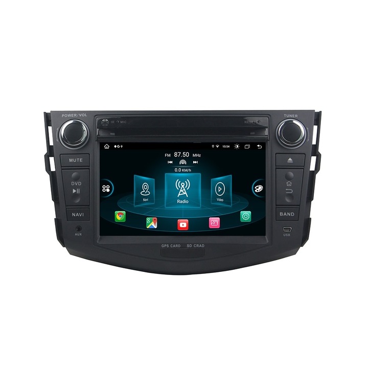 Navigatie dedicata Toyota Rav 4 2006-2012 cu DVD, Android, GPS, CarPlay, Bluetooth, Radio, Slot cartela SIM 4G 8-Core 4+64GB