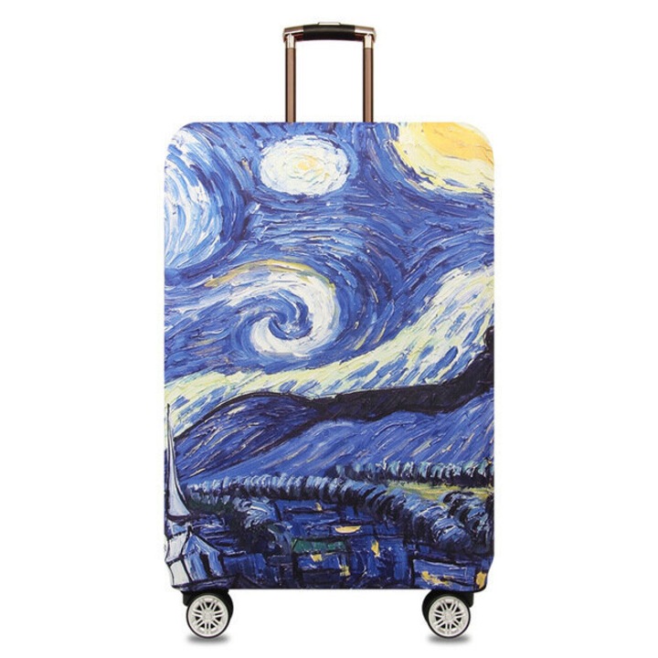 Защитен калъф за куфар WALALLA, Starry Night, против надраскване, прахоустойчиво, синьо, 26 инча