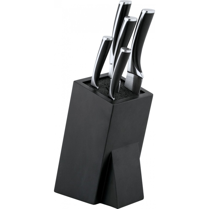 Set 5 cutite Carl Schmidt Sohn Lychen, otel inoxidabil, negru