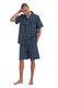 Pijama Barbat Global Scurta Bumbac, Maneca Scurta, Model Carouri Bleumarin, 54 EU, 2XL INTL