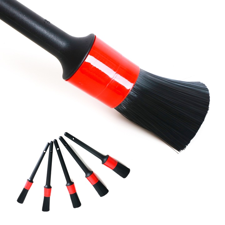 Set 5 perii curatat interior si exterior auto, bord, detailing, jante, elemente de caroserie