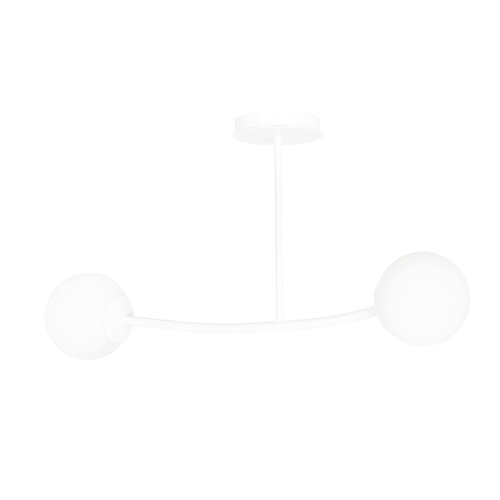 Lampa de tavan unica cu abajururi de sticla HALLDOR 2 ALB 1025/2