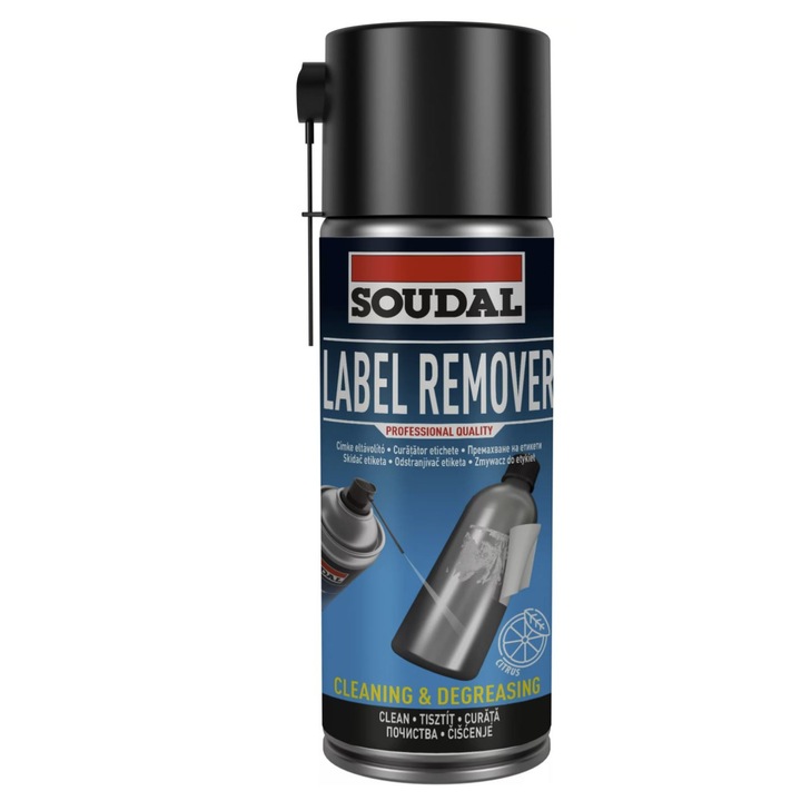 Spray solutie profesionala indepartat etichete, reziduri adezivi, 400ml, Soudal