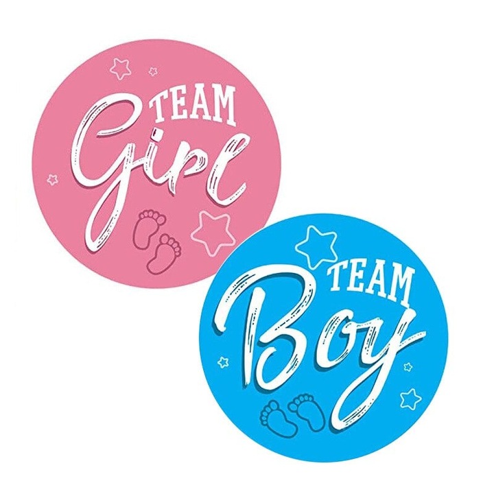 Комплект от 30 стикера Team Boy, Team Girl, Детско парти