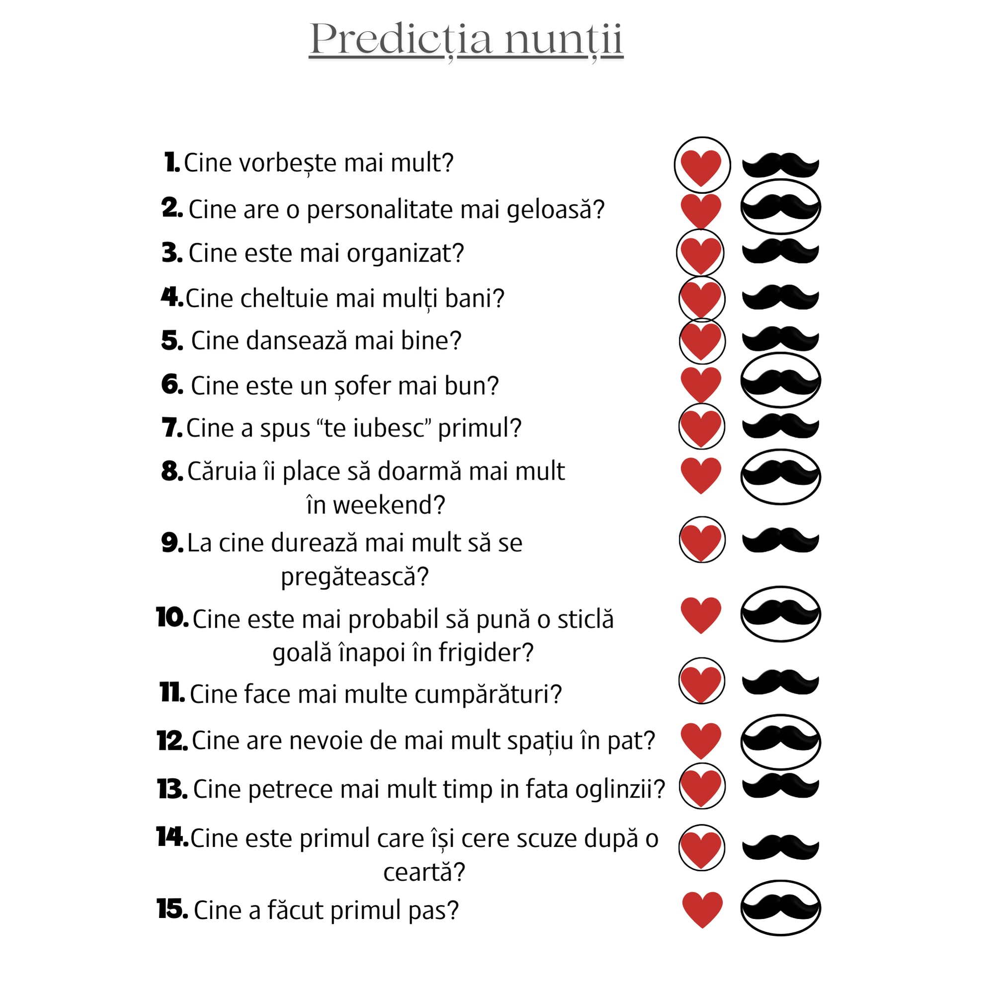 Set 100 Joc predictii nunta - eMAG.ro