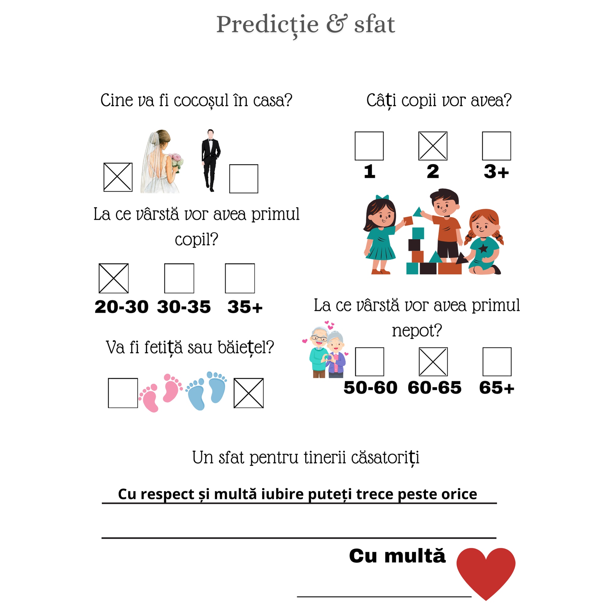 Set 100 Joc predictii nunta - eMAG.ro