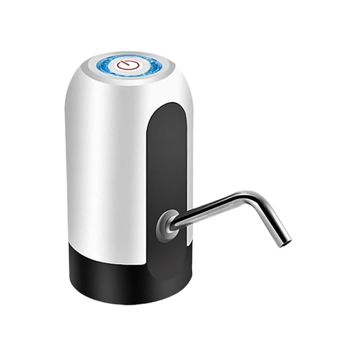Pompa pentru apa cu buton tactil, reincarcabila cu cablu USB, Alb