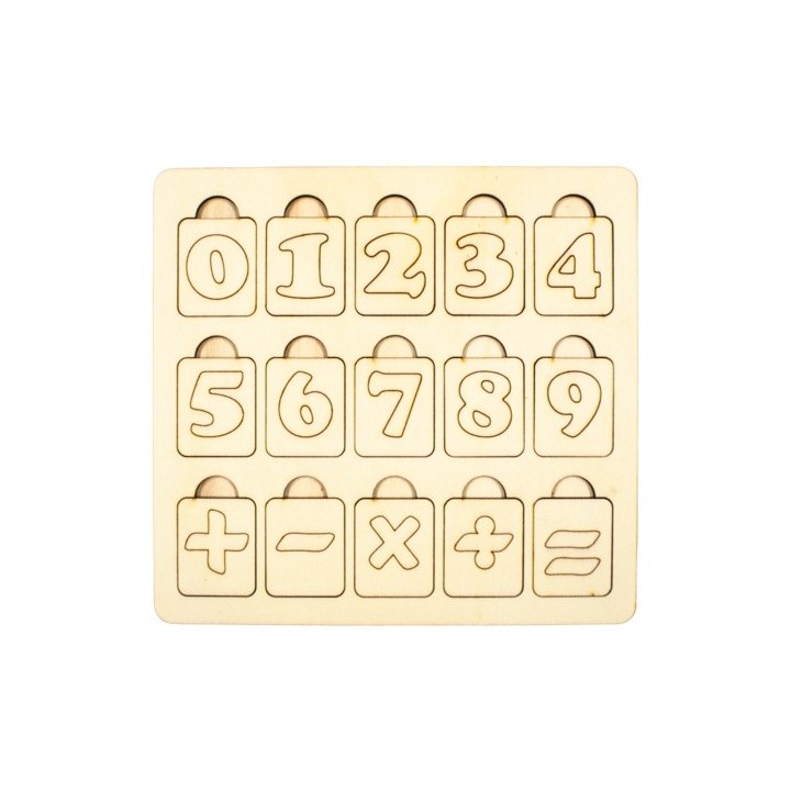 Fa puzzle M1 számokkal, 20cm x 19cm, 16 darab