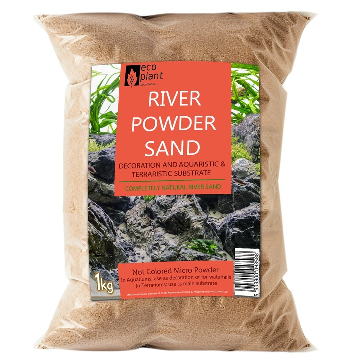 Nisip de rau pentru acvariu, Eco Plant River Powder Sand, fin, 1kg