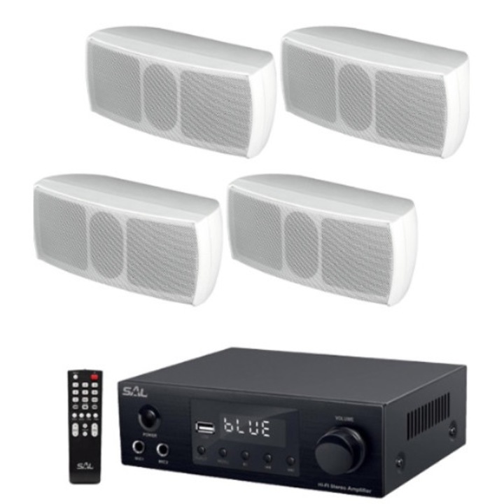 Sistem 4 boxe perete pasive Omni-Design Chill-4-Wall-Wt, bluetooth, alb