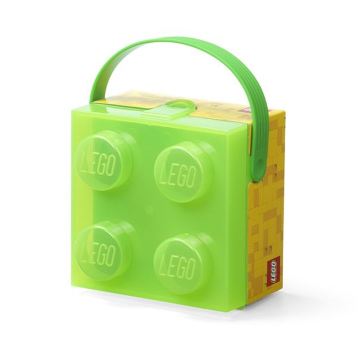 Recipiente alimentare: Cutie LEGO 2x2 - verde transparent