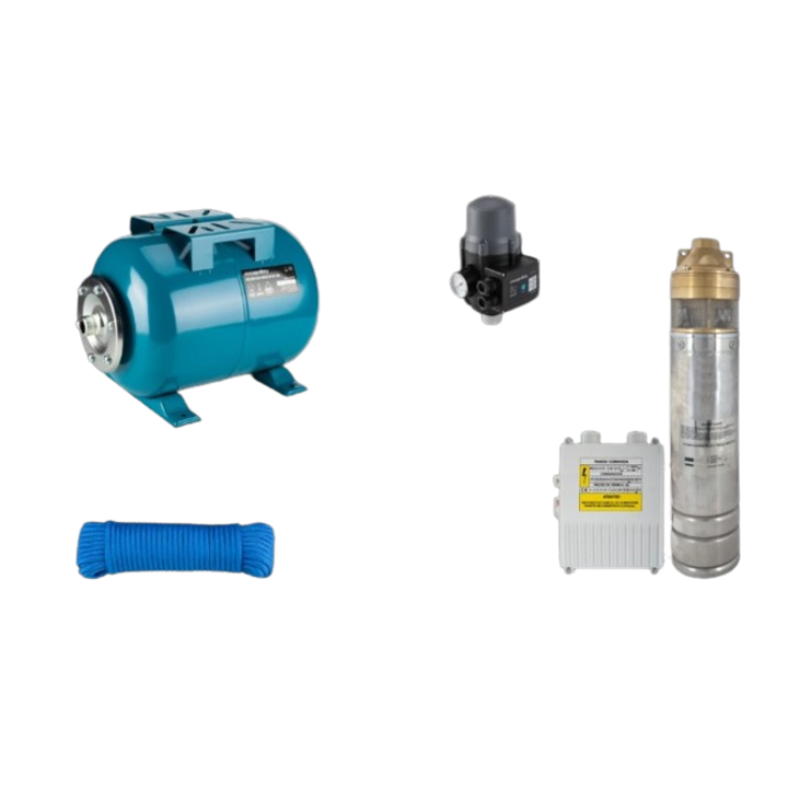 Kit hidrofor 24 l cu Pompa submersibila 1100 W