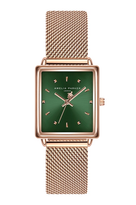 Amelia Parker, Ceas analog din otel inoxidabil, Auriu rose