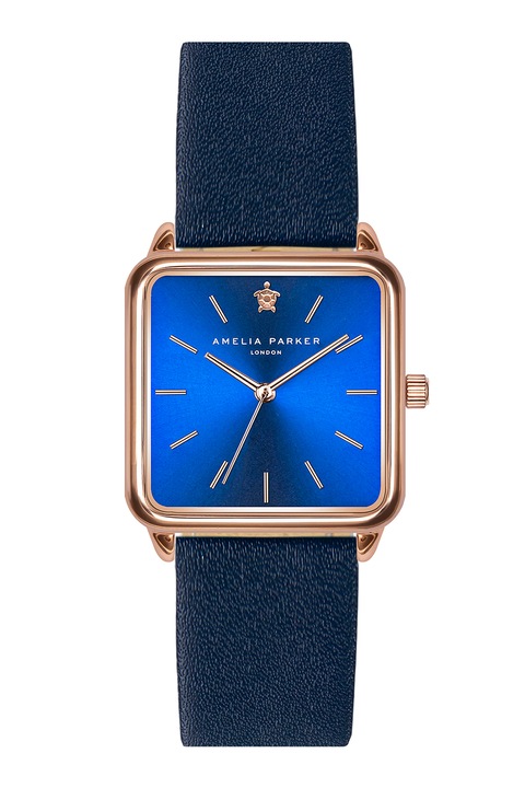Amelia Parker, Ceas analog cu curele intersanjabile de piele, Albastru inchis