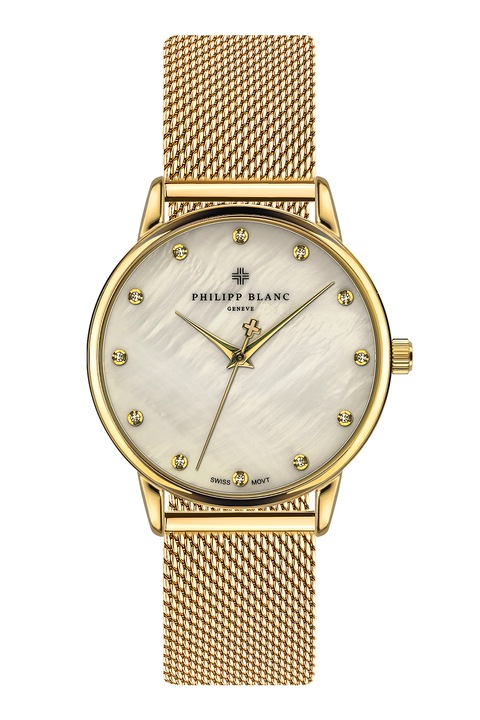 Philipp Blanc, Rozsdamentes acél karóra hálós fémszíjjal, Aranyszín