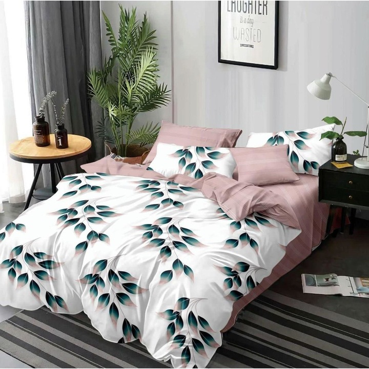 Ágynemű 11403-VH, finom elasztikus pamut, 6 db, 2 személyes, gumírozott, többszínű, mintás, 180 x 200