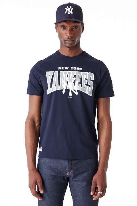 New Era, Памучна тениска New York Yankees, Светло сив/Тъмносин