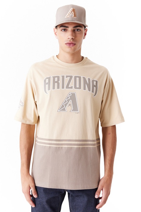 New Era, Памучна тениска с лого, Светло бежово