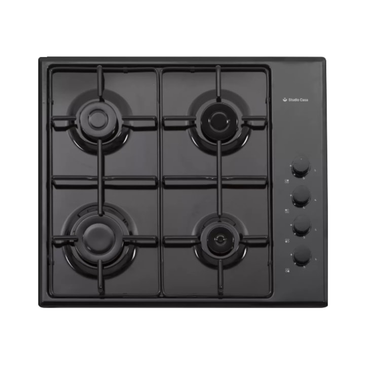 Gáztűzhely Studio Casa PG660 Iseo Black, 4 gázégős, Elektromos gyújtás, A energiaosztály