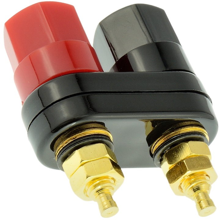 Conector banana Auden GB20, Negru/Rosu, 42mm
