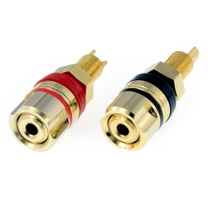 2 db Auden GB6 banán csatlakozó készlet, fekete/piros, 44mm