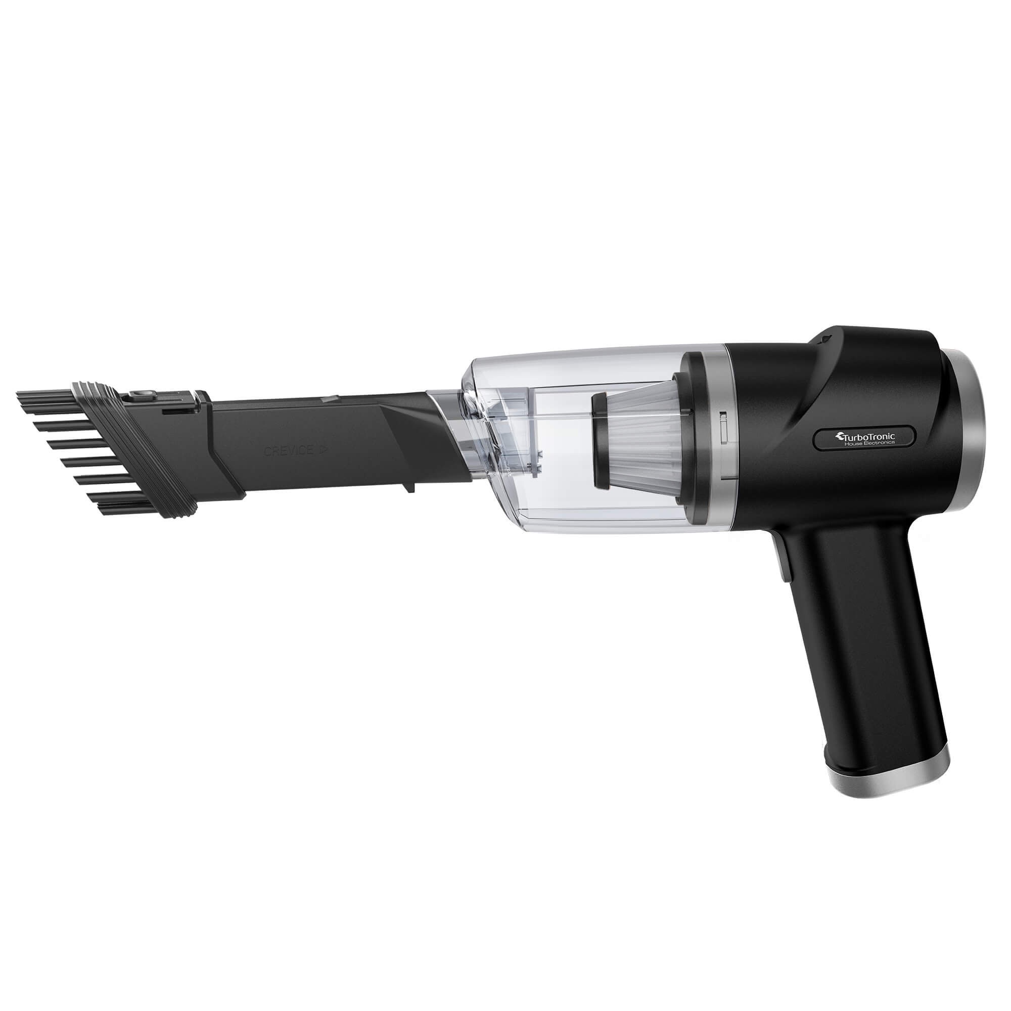 Suflanta Aer, Aspirator Portabil, TurboTronic TT-EQ7, pentru indepartare si aspirare praf, 40 W, lumina LED, Negru
