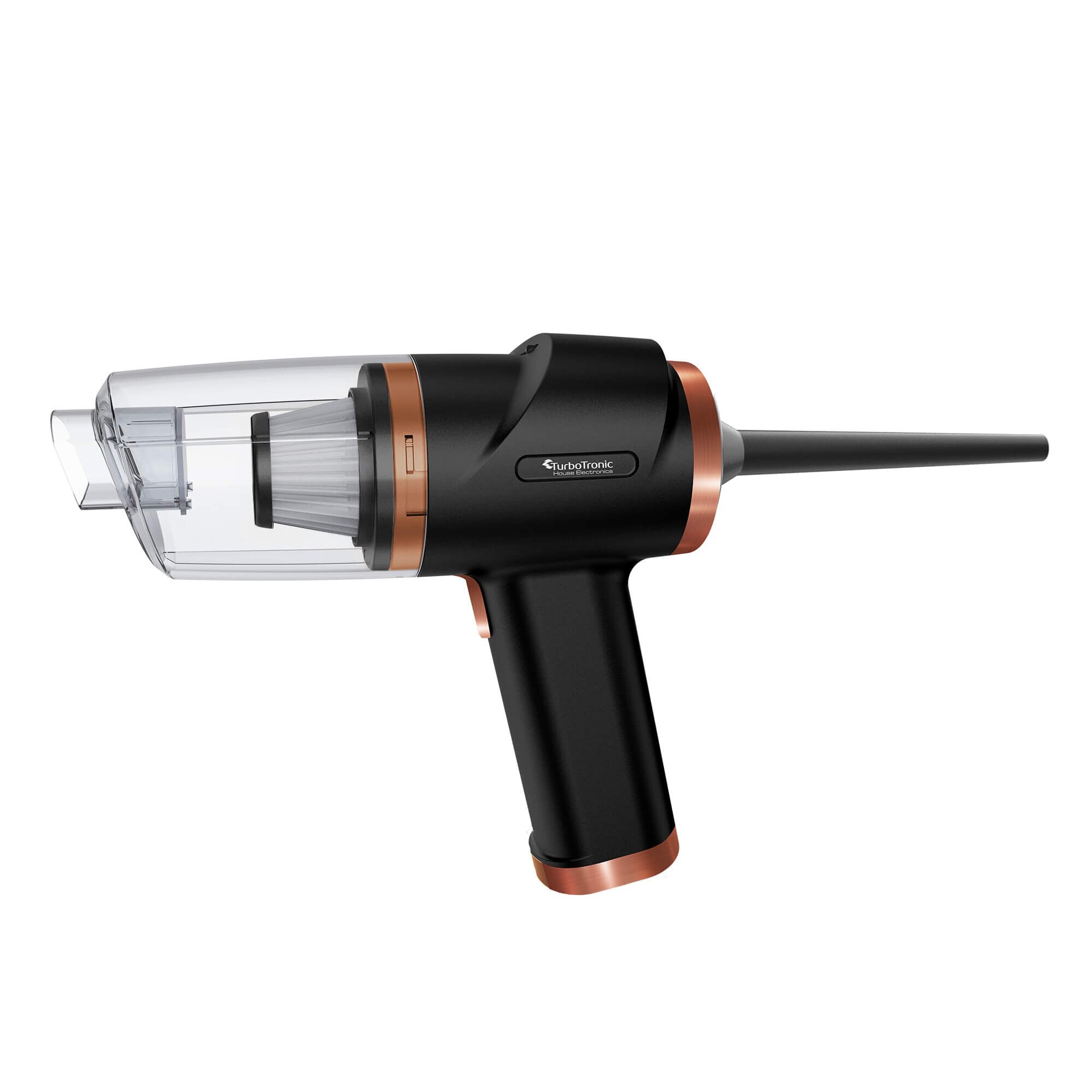 Suflanta Aer, Aspirator Portabil, TurboTronic TT-EQ7, pentru indepartare si aspirare praf, 40 W, lumina LED, Negru