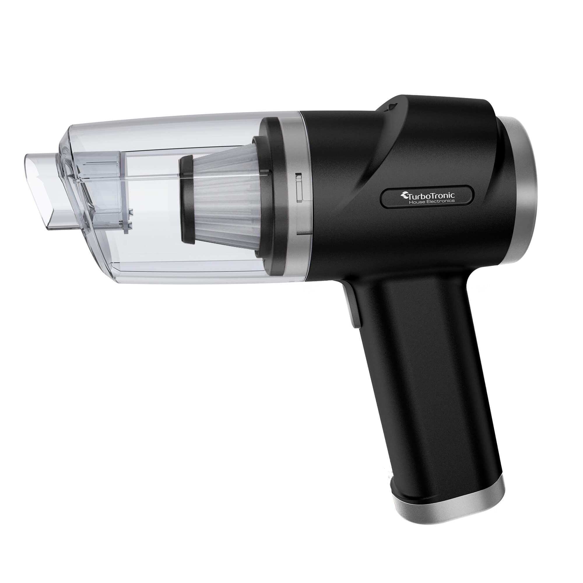 Suflanta Aer, Aspirator Portabil, TurboTronic TT-EQ7, pentru indepartare si aspirare praf, 40 W, lumina LED, Negru/Gri