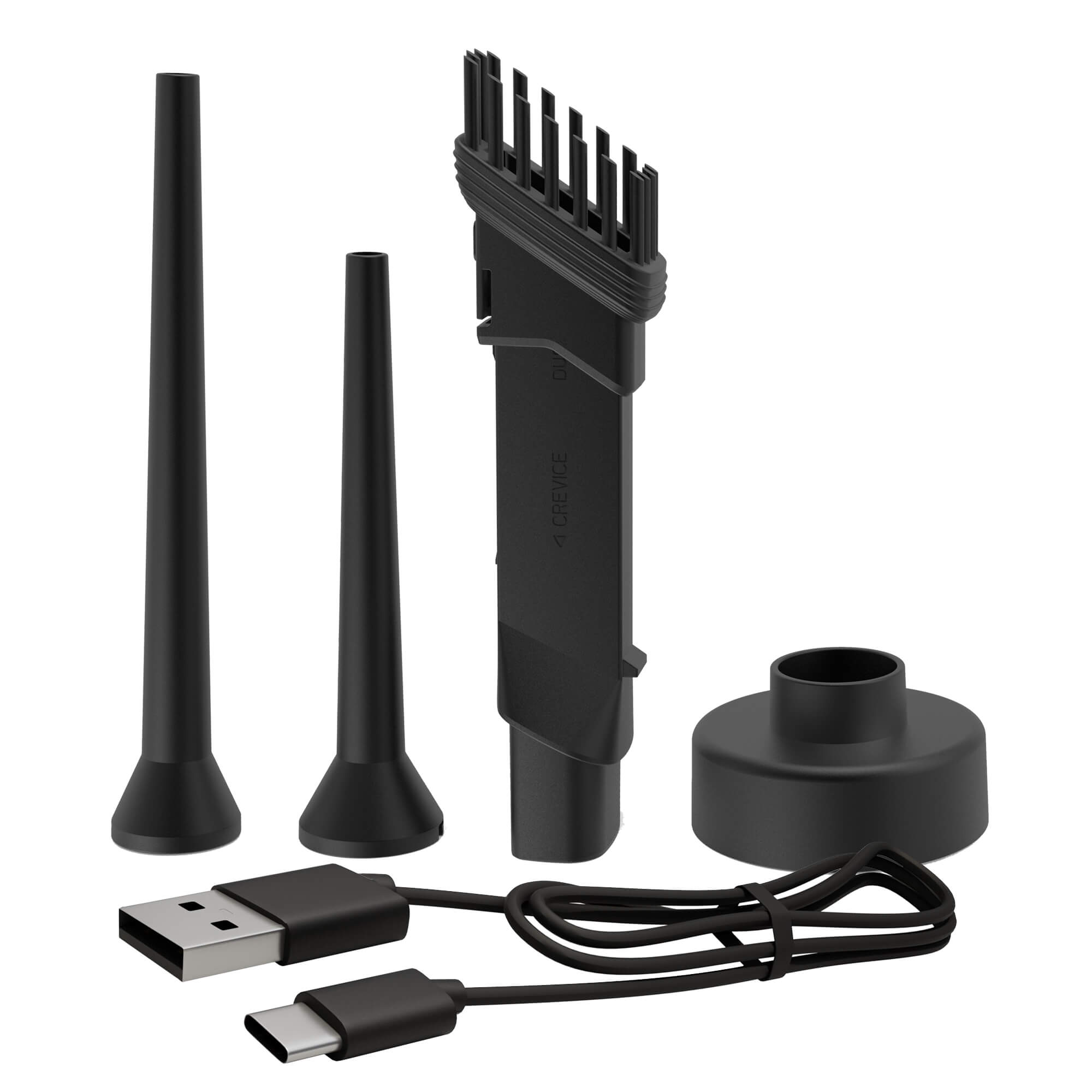 Suflanta Aer, Aspirator Portabil, TurboTronic TT-EQ7, pentru indepartare si aspirare praf, 40 W, lumina LED, Negru