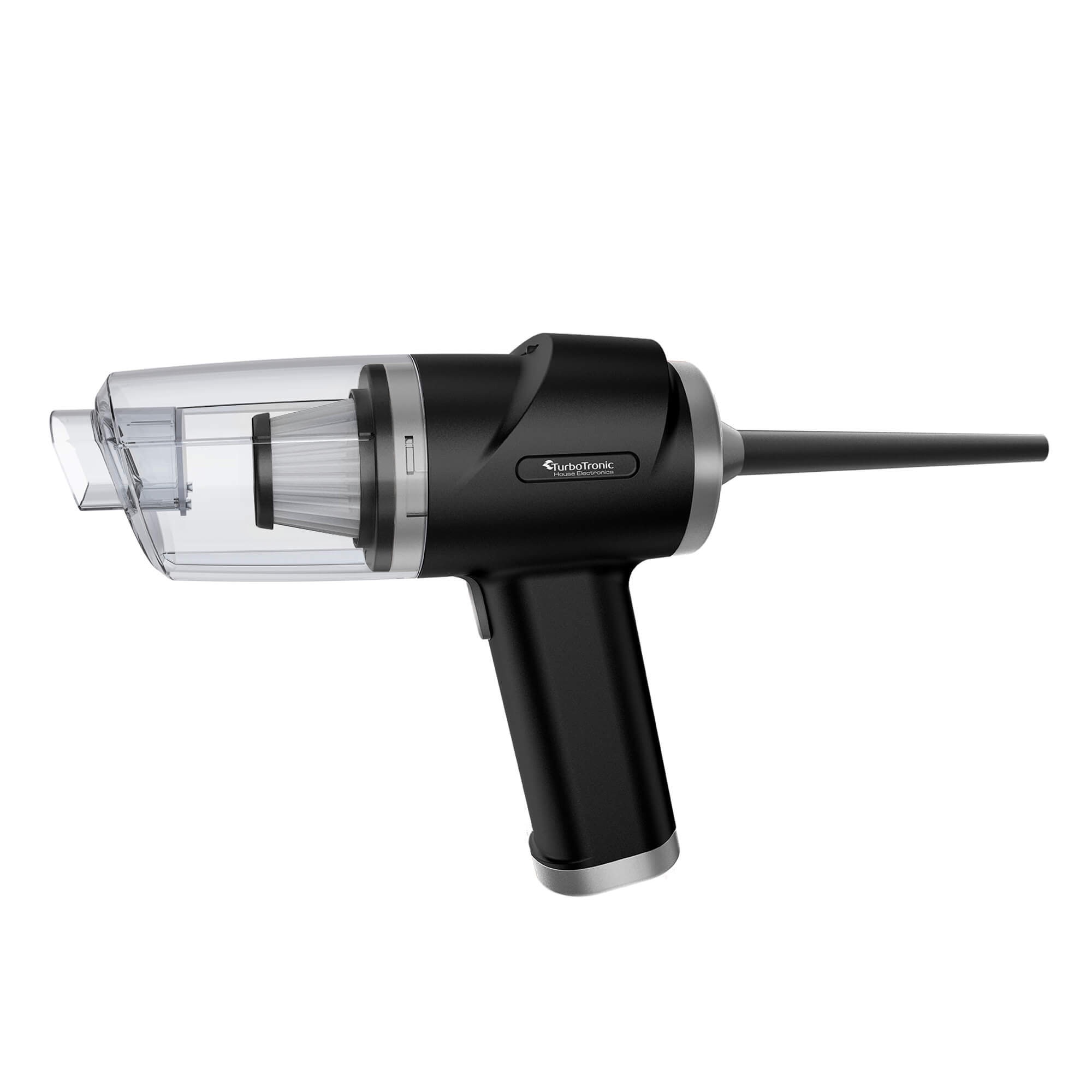 Suflanta Aer, Aspirator Portabil, TurboTronic TT-EQ7, pentru indepartare si aspirare praf, 40 W, lumina LED, Negru/Gri