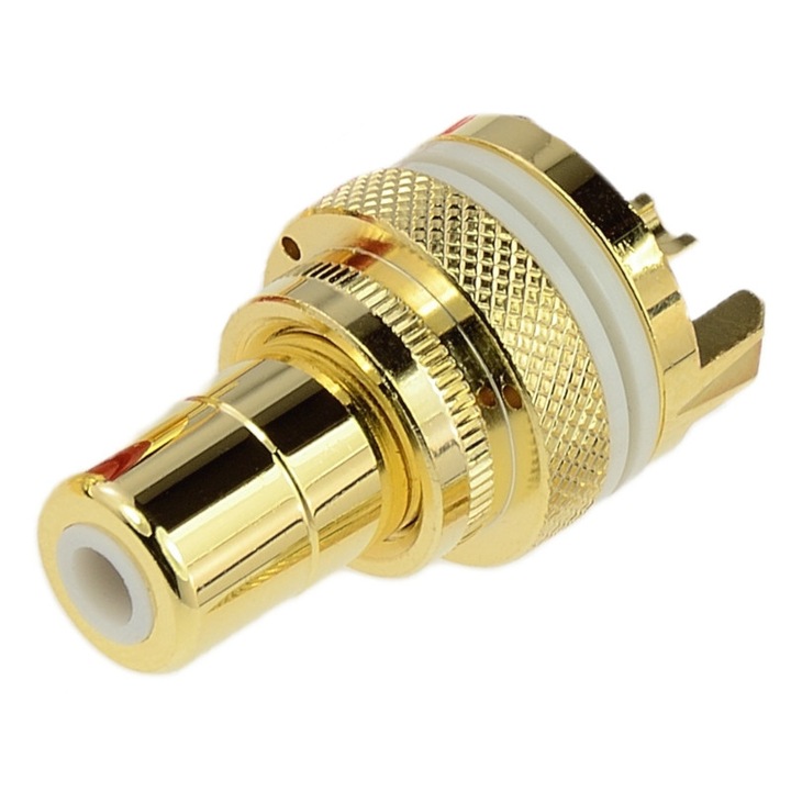 Conector RCA Auden A13, pin din cupru telluric, izolatie teflon, 12mm