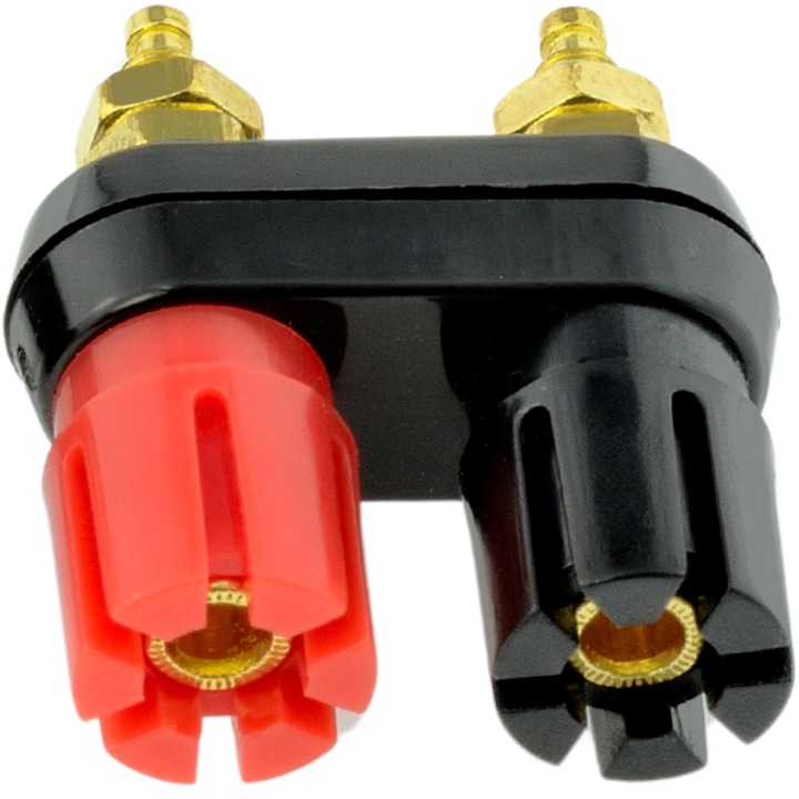 Conector pentru boxe/difuzoare, Auden, GB16, 42 mm, Negru / Rosu