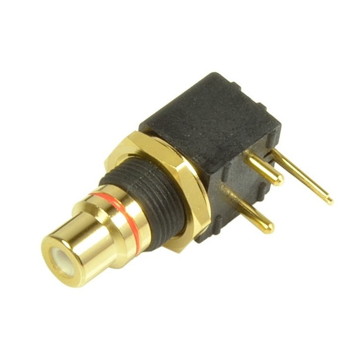 Conector RCA pentru PCB Auden GPCB2-R, Teflon, Rosu