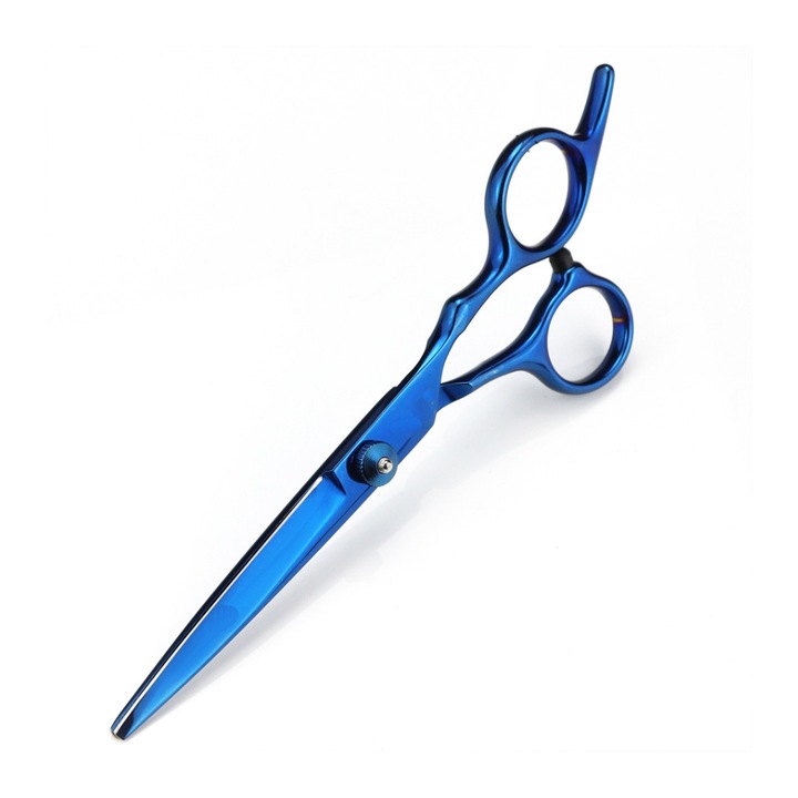 Foarfeca profesionala de tuns, inoxidabila, ergonomica, albastru